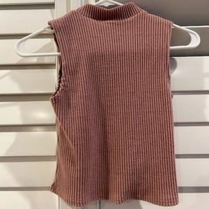 Set of two sleeveless,supersoft rose&bronze-colored Mi Ami Francescas shirts XS